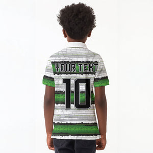 Custom Zimbabwe Rugby Kid Polo Shirt Geometric Chevron Wall Motif Stripes Style