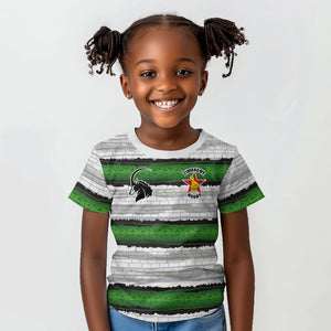 Custom Zimbabwe Rugby Kid T shirt Geometric Chevron Wall Motif Stripes Style