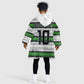Custom Zimbabwe Rugby Kid Wearable Blanket Hoodie Geometric Chevron Wall Motif Stripes Style