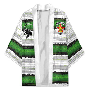 Custom Zimbabwe Rugby Kimono Geometric Chevron Wall Motif Stripes Style