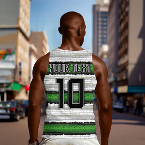 Custom Zimbabwe Rugby Men Tank Top Geometric Chevron Wall Motif Stripes Style