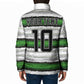 Custom Zimbabwe Rugby Padded Jacket Geometric Chevron Wall Motif Stripes Style