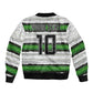 Custom Zimbabwe Rugby Sleeve Zip Bomber Jacket Geometric Chevron Wall Motif Stripes Style