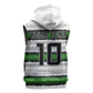 Custom Zimbabwe Rugby Sleeveless Zip Hoodie Geometric Chevron Wall Motif Stripes Style