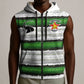 Custom Zimbabwe Rugby Sleeveless Zip Hoodie Geometric Chevron Wall Motif Stripes Style