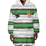 Custom Zimbabwe Rugby Wearable Blanket Hoodie Geometric Chevron Wall Motif Stripes Style