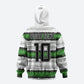 Custom Zimbabwe Rugby Zip Hoodie Geometric Chevron Wall Motif Stripes Style