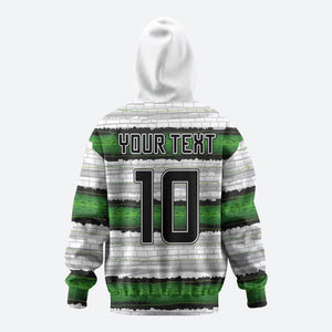 Custom Zimbabwe Rugby Zip Hoodie Geometric Chevron Wall Motif Stripes Style