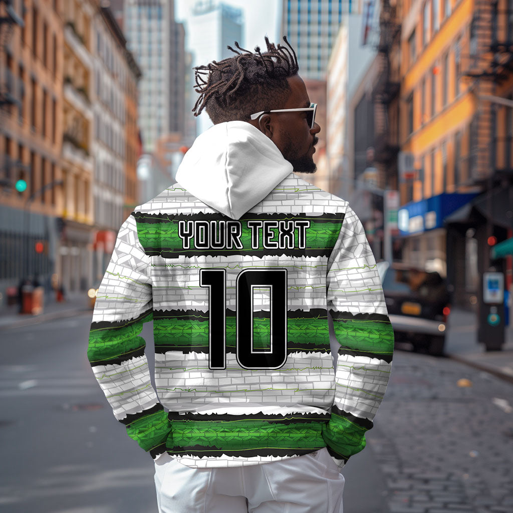 Custom Zimbabwe Rugby Zip Hoodie Geometric Chevron Wall Motif Stripes Style