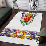 Haiti Flag Area Rug Traditional Dashiki White Color
