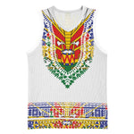 Haiti Flag Basketball Jersey Traditional Dashiki White Color - African Pride