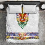 Haiti Flag Bedding Set Traditional Dashiki White Color