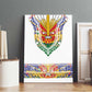 Haiti Flag Canvas Wall Art Traditional Dashiki White Color