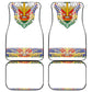 Haiti Flag Car Mats Traditional Dashiki White Color