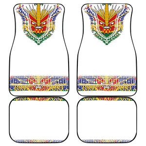 Haiti Flag Car Mats Traditional Dashiki White Color