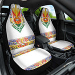 Haiti Flag Car Seat Cover Traditional Dashiki White Color
