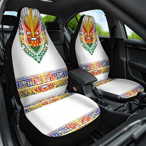 Haiti Flag Car Seat Cover Traditional Dashiki White Color