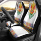 Haiti Flag Car Seat Cover Traditional Dashiki White Color