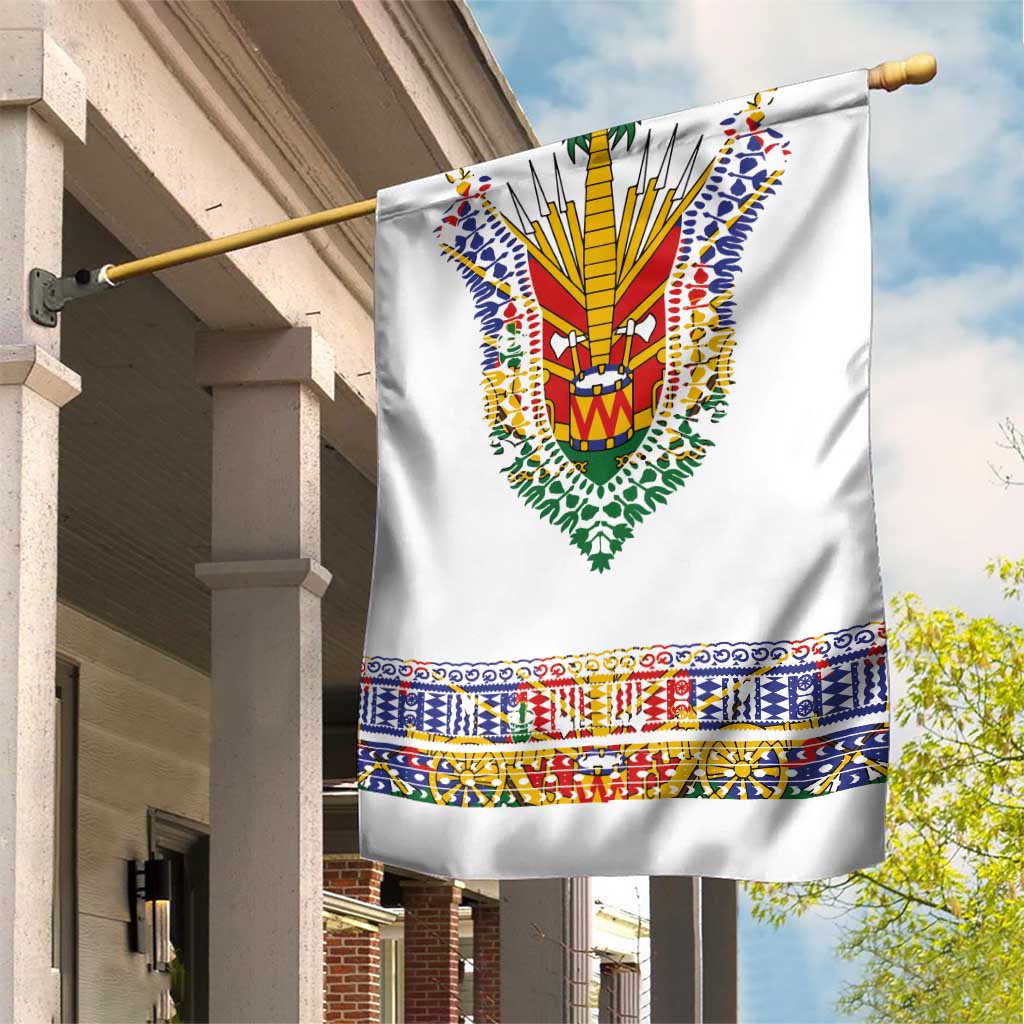 Haiti Flag Garden Flag Traditional Dashiki White Color
