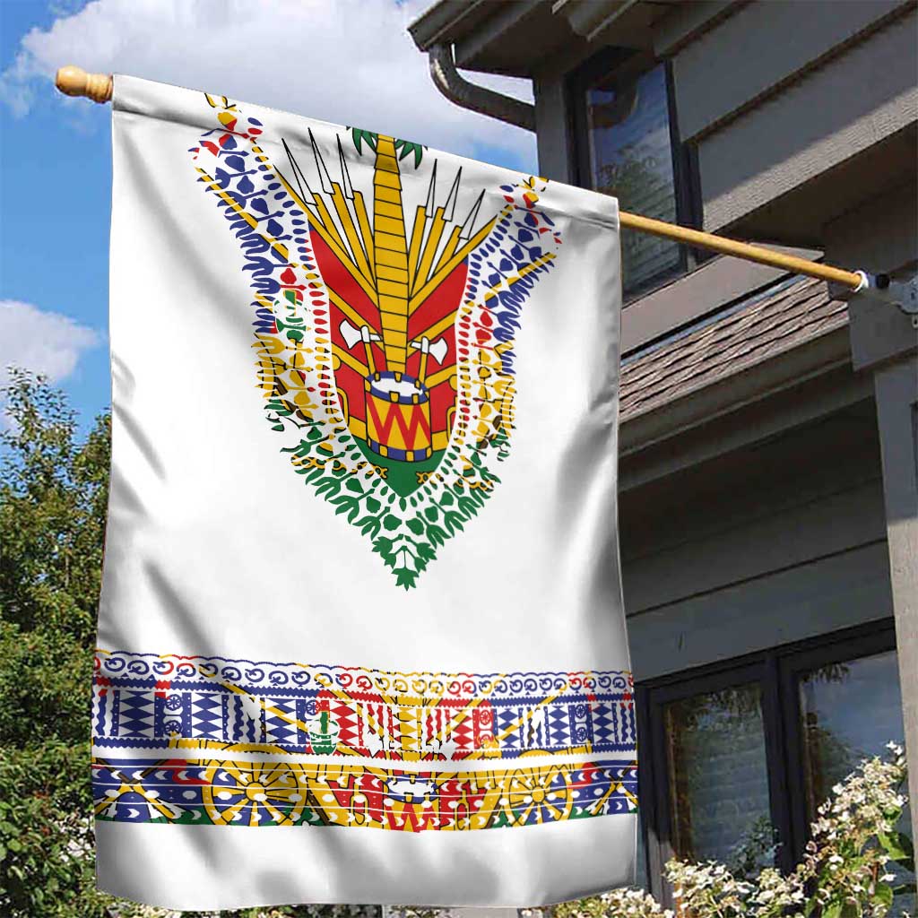 Haiti Flag Garden Flag Traditional Dashiki White Color
