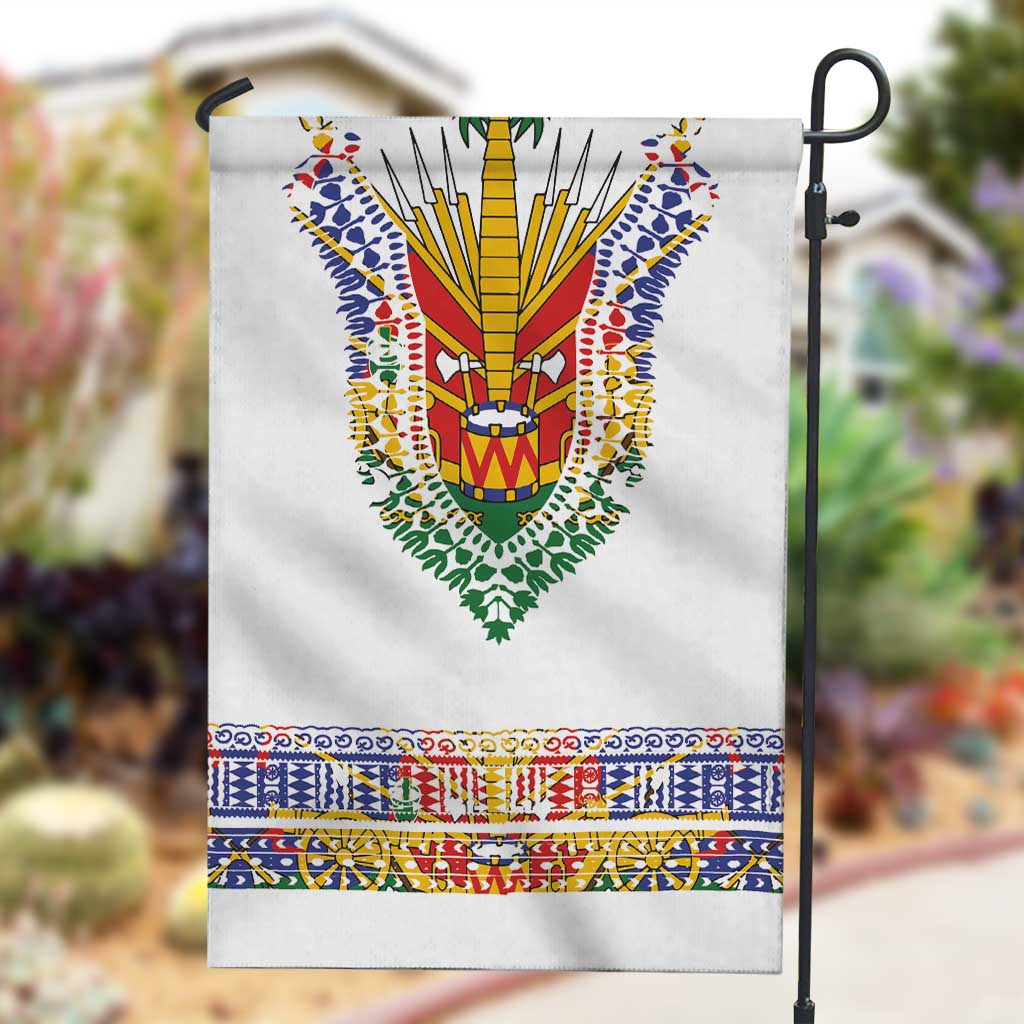 Haiti Flag Garden Flag Traditional Dashiki White Color