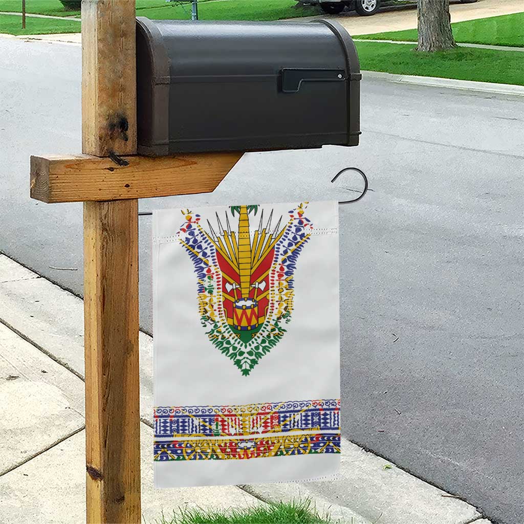 Haiti Flag Garden Flag Traditional Dashiki White Color