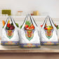 Haiti Flag Grocery Bag Traditional Dashiki White Color
