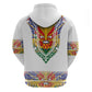 Haiti Flag Hoodie Traditional Dashiki White Color