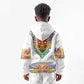 Haiti Flag Kid Hoodie Traditional Dashiki White Color