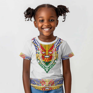 Haiti Flag Kid T shirt Traditional Dashiki White Color