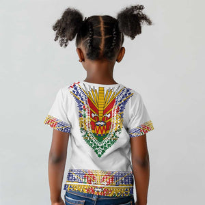 Haiti Flag Kid T shirt Traditional Dashiki White Color