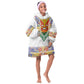 Haiti Flag Kid Wearable Blanket Hoodie Traditional Dashiki White Color