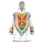 Haiti Flag Kid Wearable Blanket Hoodie Traditional Dashiki White Color