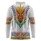 Haiti Flag Long Sleeve Polo Shirt Traditional Dashiki White Color