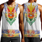 Haiti Flag Men Tank Top Traditional Dashiki White Color