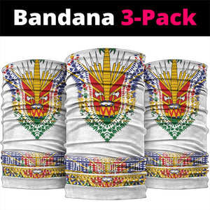 Haiti Flag Neck Gaiter Traditional Dashiki White Color LT03