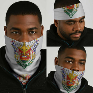 Haiti Flag Neck Gaiter Traditional Dashiki White Color LT03