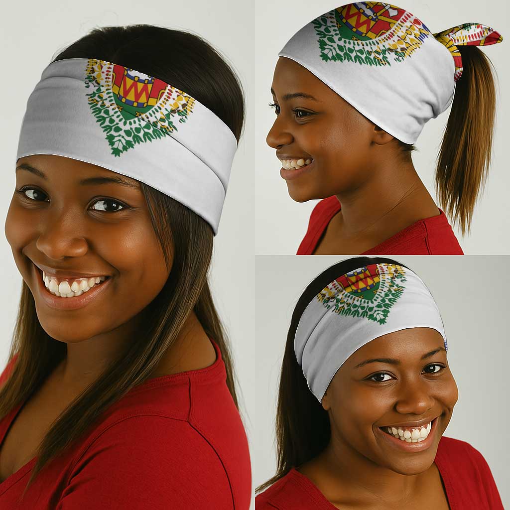 Haiti Flag Neck Gaiter Traditional Dashiki White Color LT03