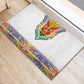 Haiti Flag Rubber Doormat Traditional Dashiki White Color
