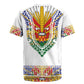 Haiti Flag Rugby Jersey Traditional Dashiki White Color