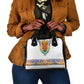 Haiti Flag Shoulder Handbag Traditional Dashiki White Color