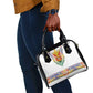 Haiti Flag Shoulder Handbag Traditional Dashiki White Color