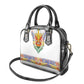 Haiti Flag Shoulder Handbag Traditional Dashiki White Color