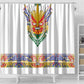 Haiti Flag Shower Curtain Traditional Dashiki White Color