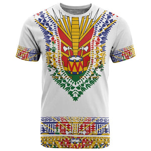 Haiti Flag T shirt Traditional Dashiki White Color