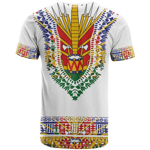 Haiti Flag T shirt Traditional Dashiki White Color