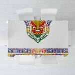 Haiti Flag Tablecloth Traditional Dashiki White Color