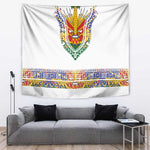 Haiti Flag Tapestry Traditional Dashiki White Color