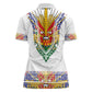 Haiti Flag Women Polo Shirt Traditional Dashiki White Color