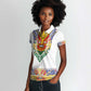 Haiti Flag Women Polo Shirt Traditional Dashiki White Color